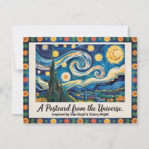 Cartão Postal Arte da Noite Estrelada de Van Gogh inspirada