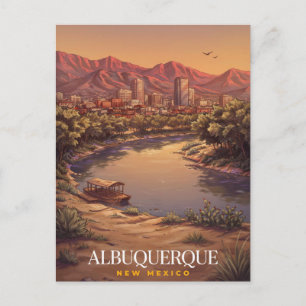 Cartão Postal Arte da Paisagem Celeste de Albuquerque Novo Méxic
