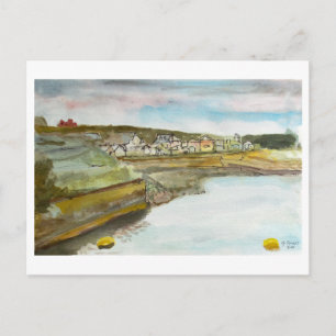 Cartão Postal Arte da Paisagem Marítima de Bude Cornwall