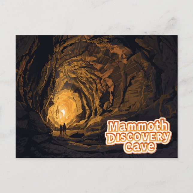 Cartão Postal Arte da Turnê da Caverna da Descoberta do Mamute (Frente)
