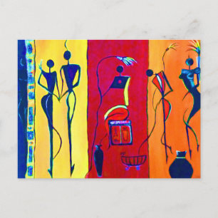 Cartão Postal arte das pessoas africanas em suas fases da vida