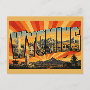Cartão Postal Arte das Planícies Montanhosas da Bacia de Geyser