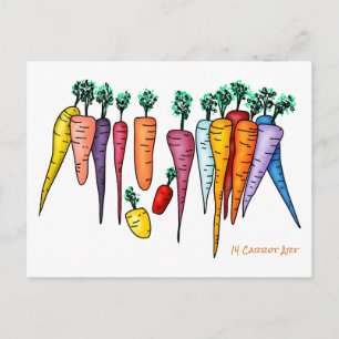 Cartão Postal Arte de 14 cenouras