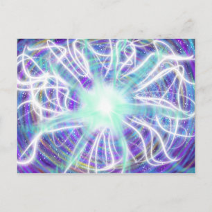 Cartão Postal Arte de Adoração Aqua Branco Azul Roxo Out 2017 ES