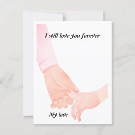 Cartão Postal Arte de Amor Mão - Pai e Criança Segurando Han