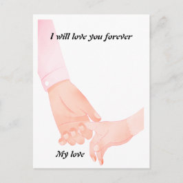 Cartão Postal Arte de Amor Mão - Pai e Criança Segurando Han