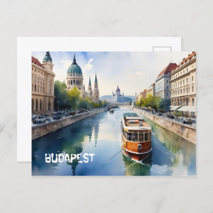 Cartão Postal Arte de aquarela de Budapeste