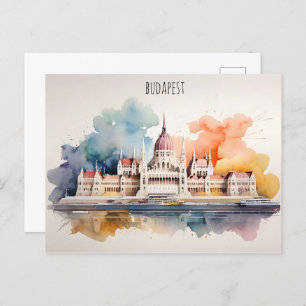 Cartão Postal Arte de aquarela de Budapeste