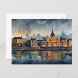 Cartão Postal Arte de aquarela de Budapeste