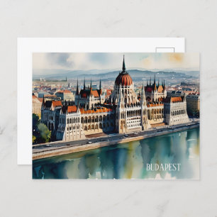 Cartão Postal Arte de aquarela de Budapeste