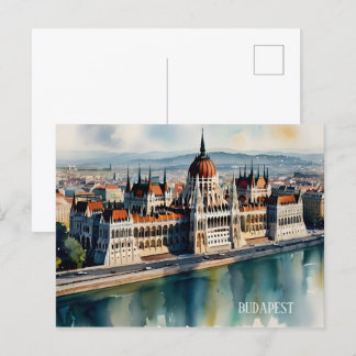 Cartão Postal Arte de aquarela de Budapeste