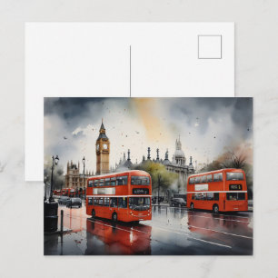 Cartão Postal arte de aquarela de Londres