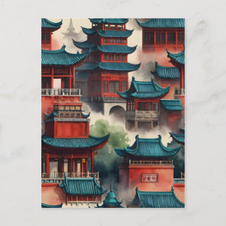 Cartão Postal arte de aquarela de Xangai
