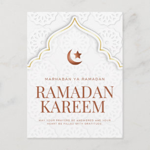 Cartão Postal Arte de Arco Islâmico Ramadan Kareem