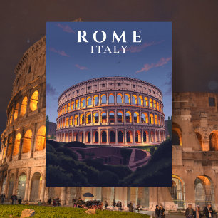 Cartão Postal Arte de arquitetura italiana do Coliseu de Roma An