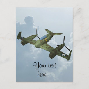 Cartão Postal Arte de Aviação Militar de Vôo de Warbird Vintage