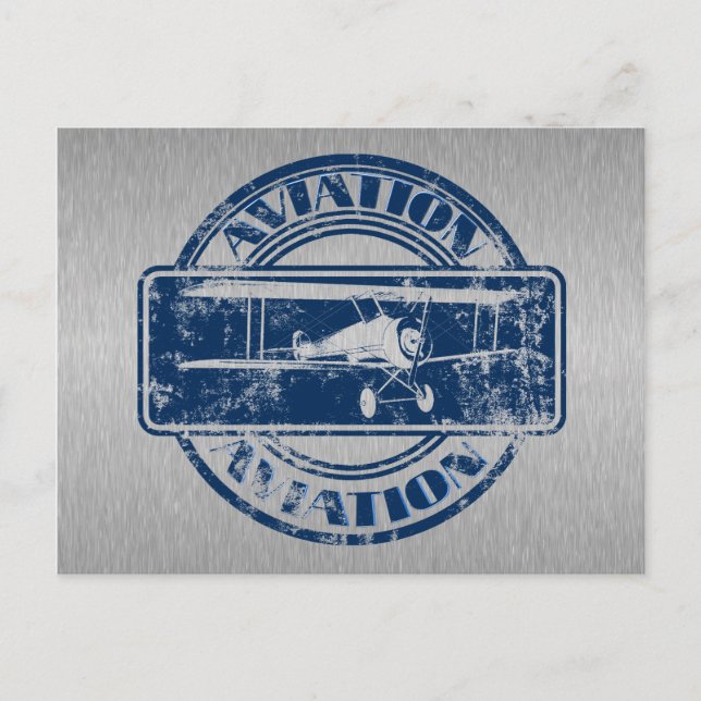 Cartão Postal Arte de Aviação Retro (Frente)