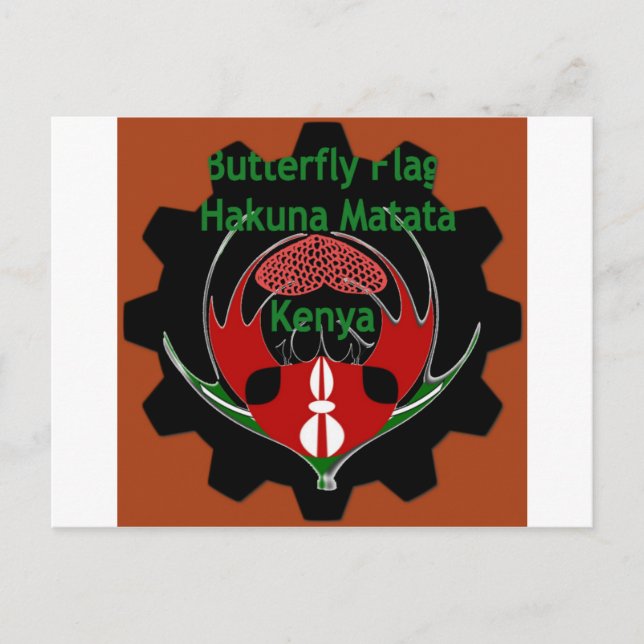 Cartão Postal Arte de Bandeira do Quênia - Hakuna Matata Patriót (Frente)