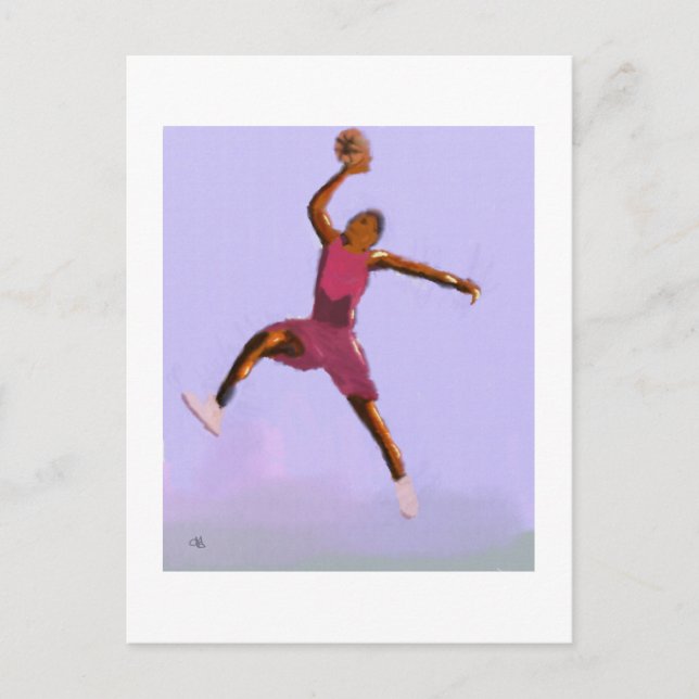 Cartão Postal Arte de Basquete (Frente)