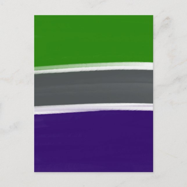 Cartão Postal Arte de Bloco de Cor Azul e Verde (Frente)