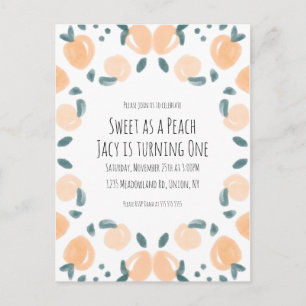 Cartão Postal Arte de Borda de Festa de Aniversário de Fruta Pês