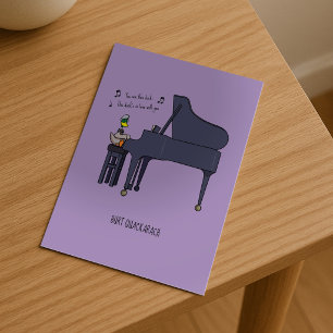 Cartão Postal Arte de Burt Quackarach Pato Toca Piano Engraçado