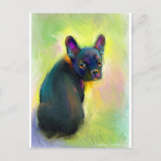 Cartão Postal Arte de cachorrinho francês