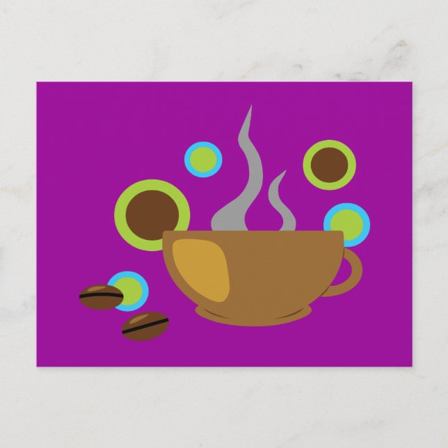 Cartão Postal Arte de Café Pop (Frente)