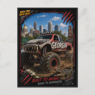 Cartão Postal Arte de Caminhão Monstro Fora de Estrada da Geórgi