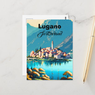 Cartão Postal Arte de cartão-postal de Lugano Suíça, Lugano Suíç