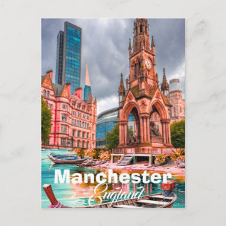 Cartão Postal Arte de cartão-postal de viagem de Manchester, Via