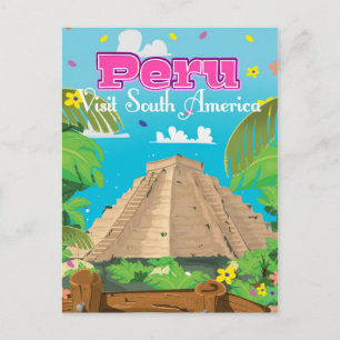 Cartão Postal Arte de cartaz de viagem no Peru.