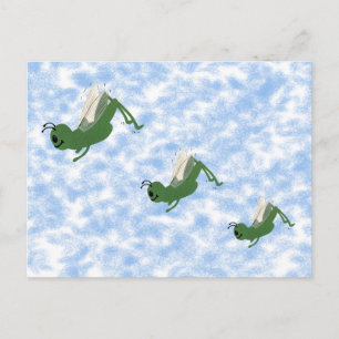 Cartão Postal Arte de Cartografia Whimsical em Gafanhoto