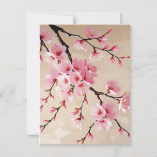 Cartão Postal Arte de Cherry Blossom - Sakura rosa elegante