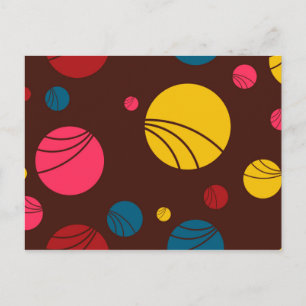 Cartão Postal Arte de círculos positivos, brincalhões, felizes, 