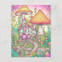 Arte de Cogumelos Psicodélicos Coloridos Fofos