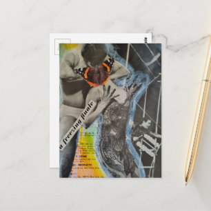 Cartão Postal Arte de colagem surreal retrô Ballet Borboleta Mul