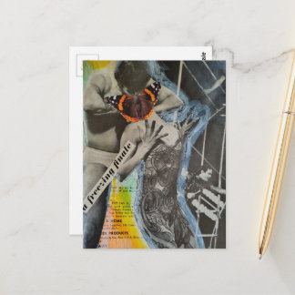 Cartão Postal Arte de colagem surreal retrô Ballet Borboleta Mul