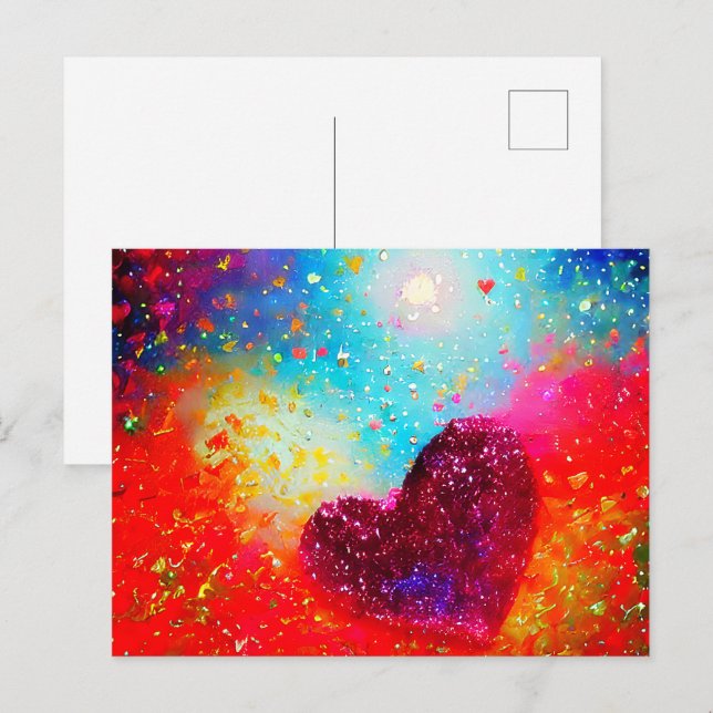 Cartão Postal Arte de coração abstrato (Frente/Verso)