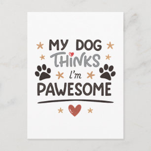 Cartão Postal Arte de Desenho Animado de Cachorro Divertido e In