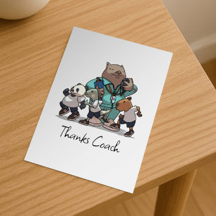Cartão Postal Arte de desenho animado de wombat Agradecimento Tr