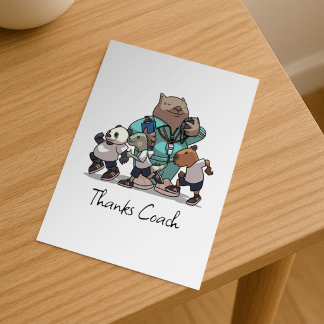 Cartão Postal Arte de desenho animado de wombat Agradecimento Tr