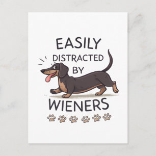 Cartão Postal Arte de desenho animado engraçado de cachorro dach