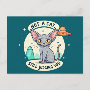 Cartão Postal Arte de desenho animado sarcástico de gato Sphynx