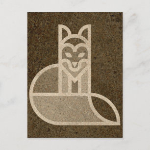 Cartão Postal Arte de Design da Raposa Marrom Rápida