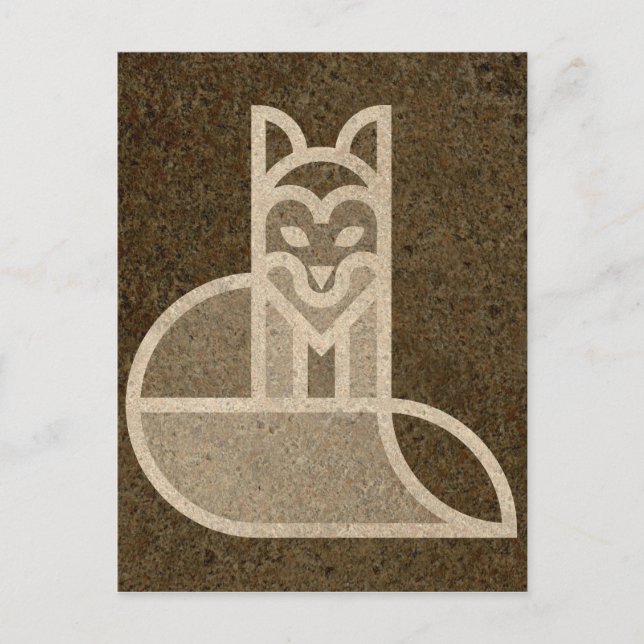 Cartão Postal Arte de Design da Raposa Marrom Rápida (Frente)