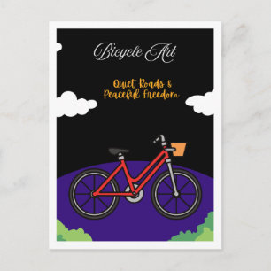 Cartão Postal Arte de Design de Bicicleta Minimalista
