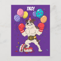 Arte de Despedida de Aniversário do Boxeador Bulld