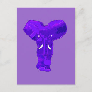 Cartão Postal Arte de Elefante Roxo em Camisetas, Roupas de Bebê