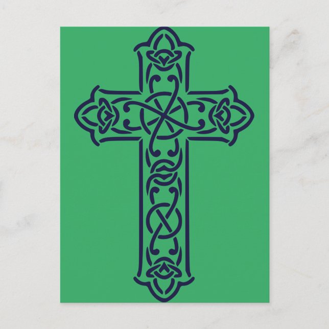 Cartão Postal Arte de Entrelaçamento Gráfico da Cruz Celta (Frente)